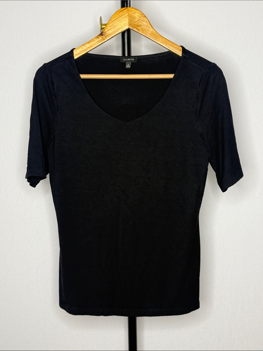 Talbots Black V-Neck Short Sleeve Tee